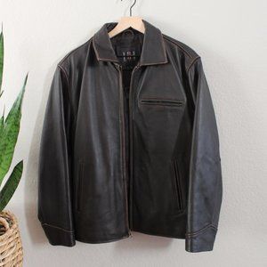 NWT Genuine Leather Dark Brown Jacket
